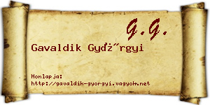 Gavaldik Györgyi névjegykártya